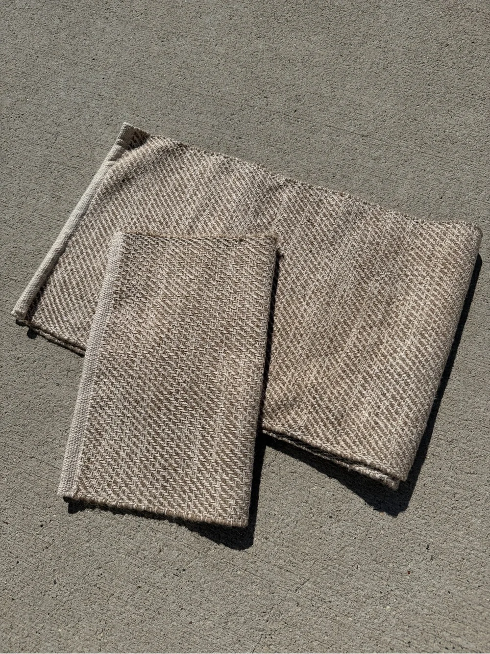 Farmhouse Woven Table Runner 68” & Placemat - Cream & Tan, Boho, Cottagecore